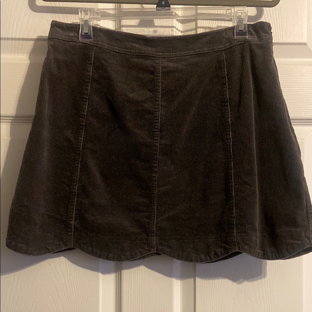 Classic Grey Corduroy Skirt